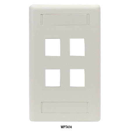 Black Box Gigastation2 Wallplate, 4-Port Single-Ga WPT474